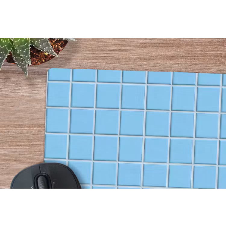 Patroon - Tegel - Pastel - Blauw muismat rubber klein 262 -closeup
