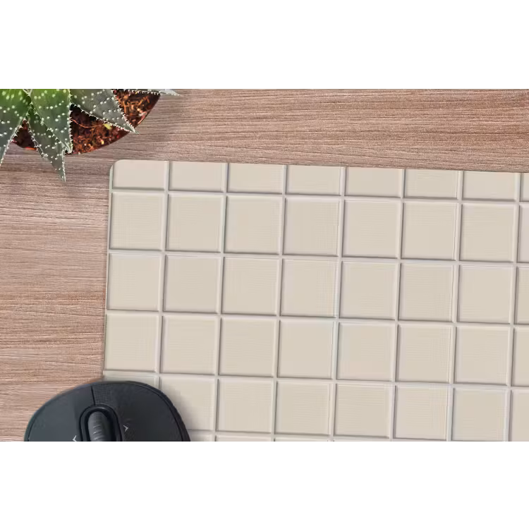 Patroon - Tegels - Taupe muismat rubber klein 262 -closeup