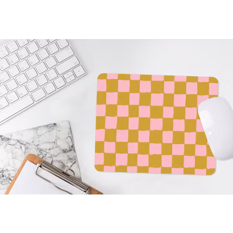Patroon - Vierkant - Roze muismat rubber klein 262 -witbureau