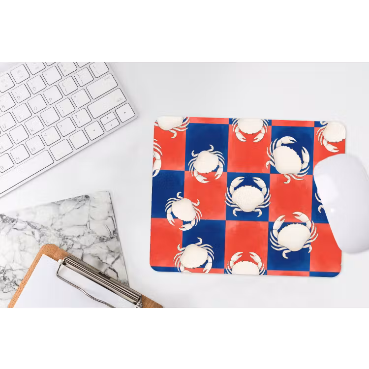 Patroon - Zeeleven - Rood - Blauw - Abstract muismat rubber klein -witbureau