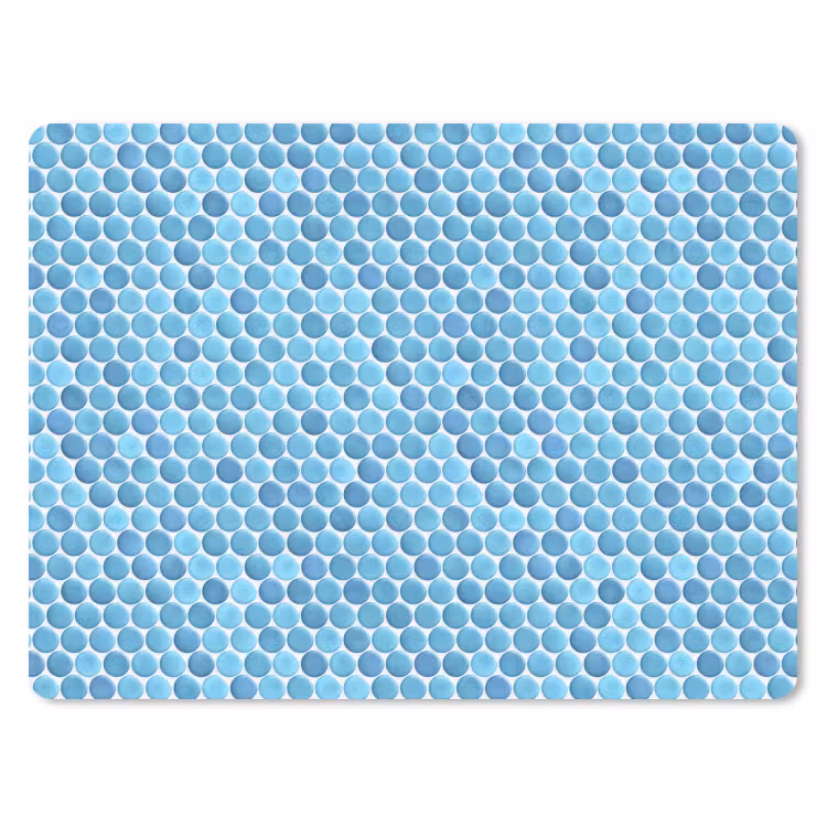 Penny - Mozaïek - Lichtblauw muismat rubber klein 262 -3d