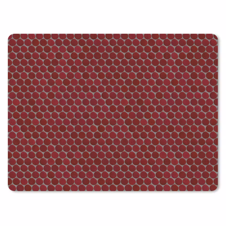 Penny - Mozaïek - Rond - Rood muismat rubber klein 262 -3d