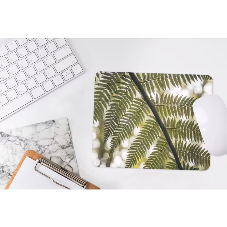 Plant - Blad - Natuur - Groen - Detail muismat rubber klein -witbureau