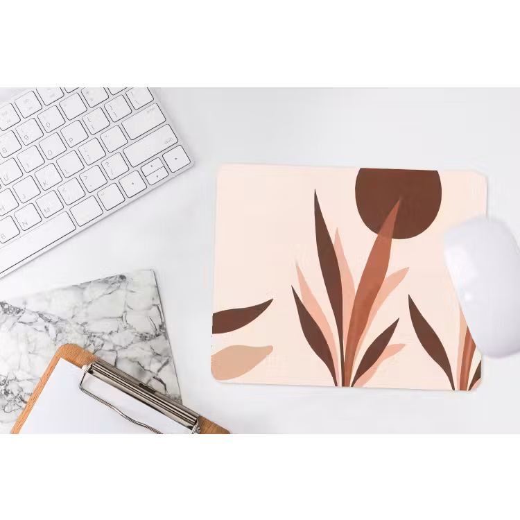 Planten - Abstract - Natuur - Bruin muismat rubber klein -witbureau