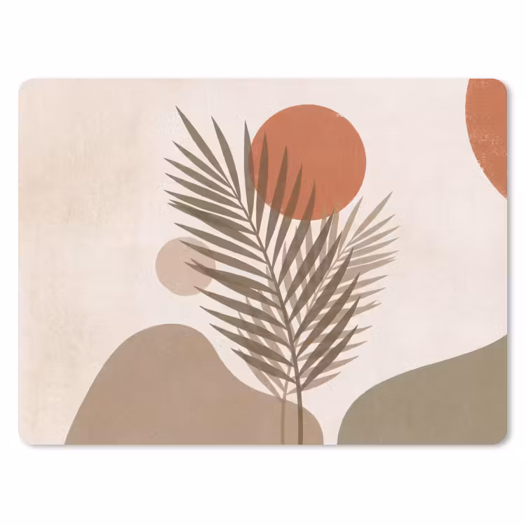 Planten - Bladeren - Abstract - Modern - Beige muismat rubber klein -3d