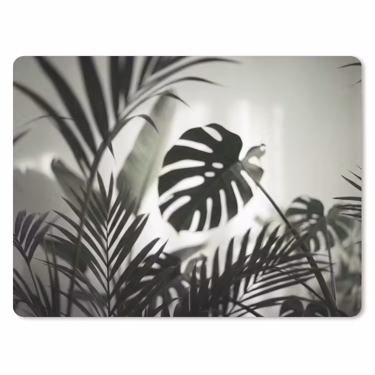 Planten - Bladeren - Natuur - Minimalistisch - Groen muismat rubber klein -3d