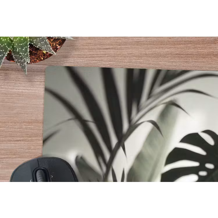 Planten - Bladeren - Natuur - Minimalistisch - Groen muismat rubber klein -closeup