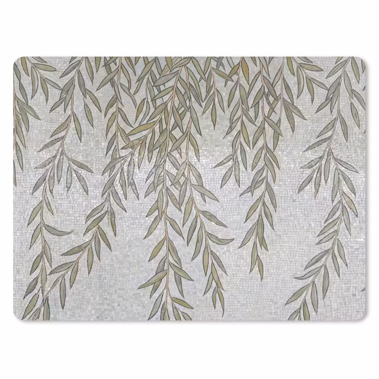 Planten - Mozaïek - Patroon - Groen - Blauw muismat rubber klein -3d
