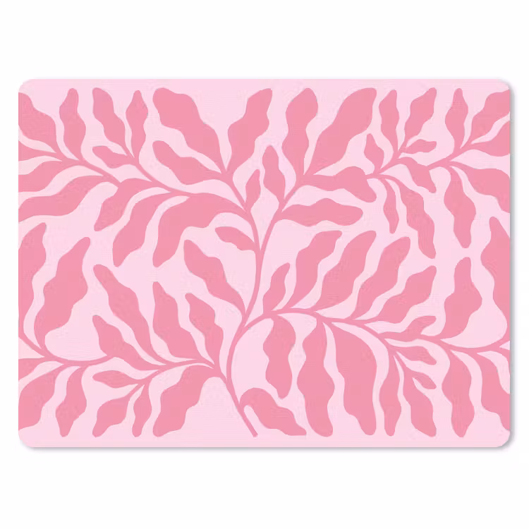Planten - Organisch - Abstract - Modern - Roze muismat rubber klein -3d