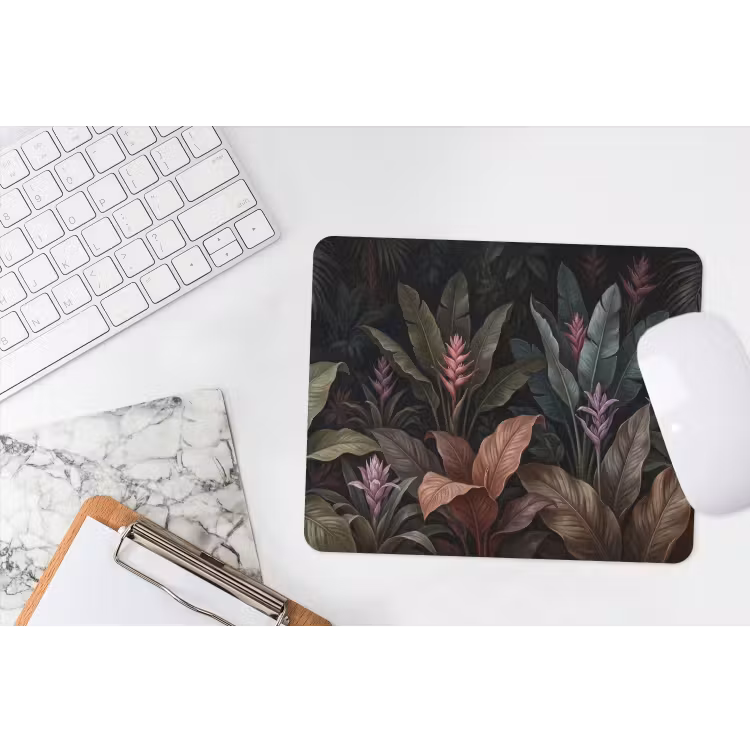 Planten - Tropisch - Jungle - Donker - Natuur muismat rubber klein -witbureau