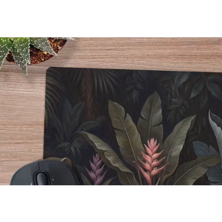 Planten - Tropisch - Jungle - Donker - Natuur muismat rubber klein -closeup
