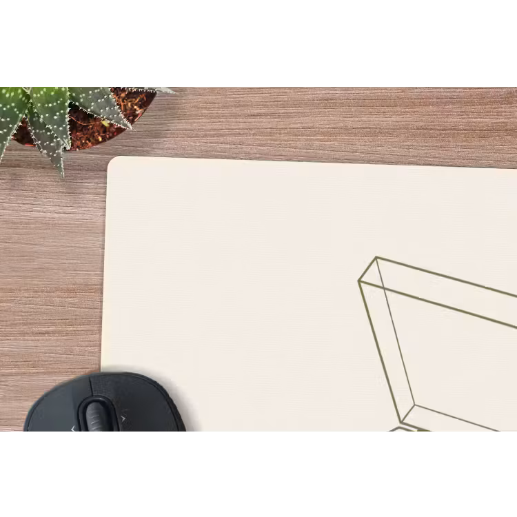 Platenspeler - Vinyl - Muziek - Minimalistisch - Groen muismat rubber klein -closeup