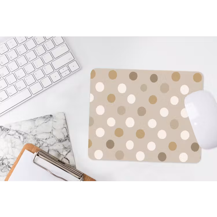 Polka - Dots - Beige muismat rubber klein 262 -witbureau