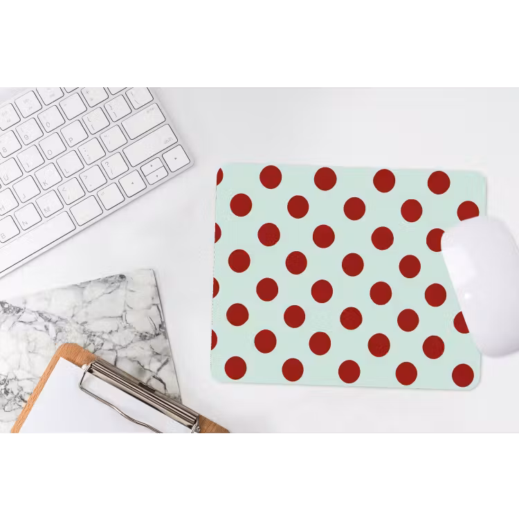 Polka - Dots - Rood muismat rubber klein 262 -witbureau
