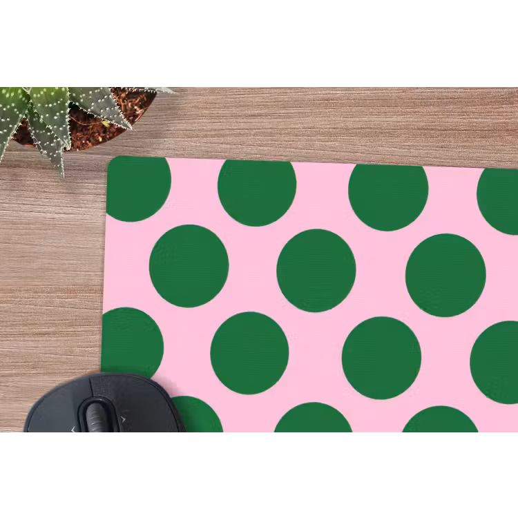 Polkadots - Patroon - Groen muismat rubber klein 262 -closeup