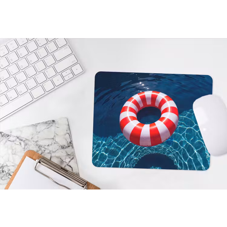 Recreatie - Water - Zomer - Rood - Wit muismat rubber klein -witbureau