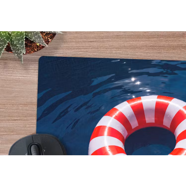 Recreatie - Water - Zomer - Rood - Wit muismat rubber klein -closeup