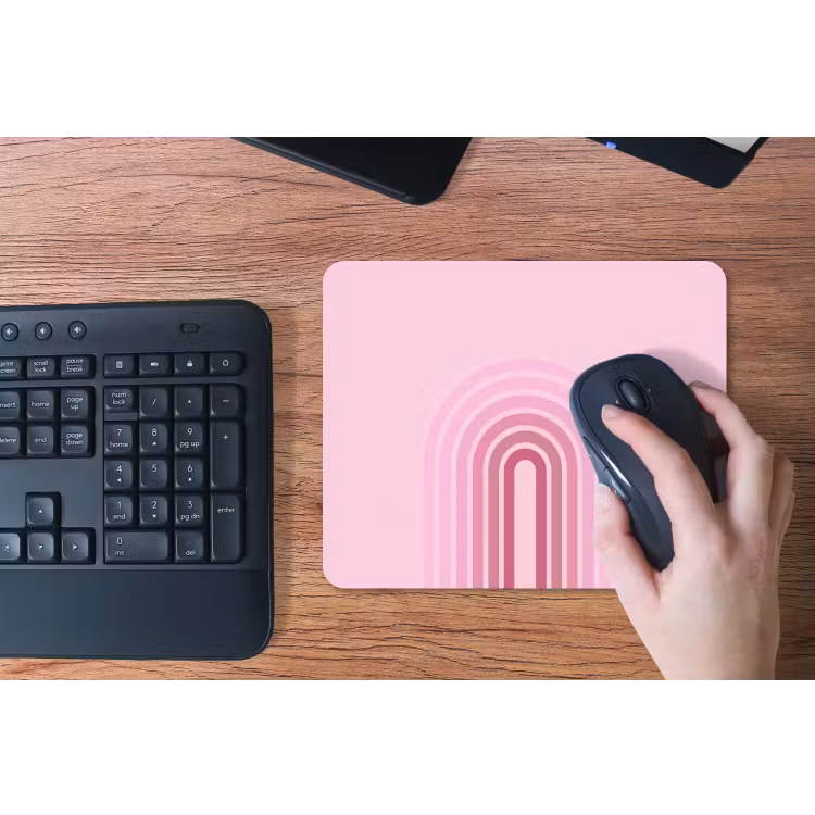 Regenboog - Roze - Abstract - Modern - Minimalistisch muismat rubber klein -toetsenbord