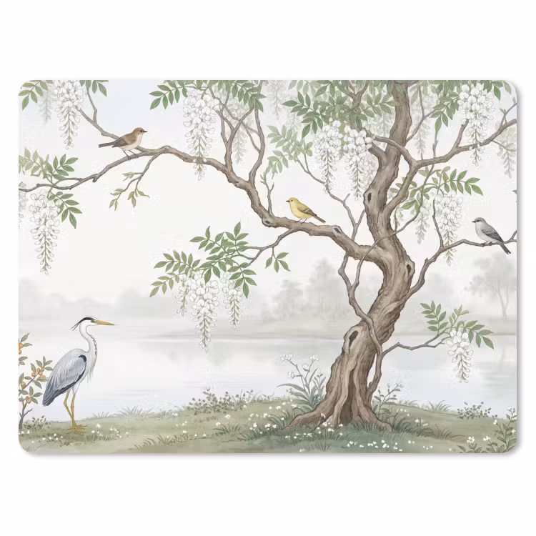 Reiger - Landschap - Groen muismat rubber klein -3d