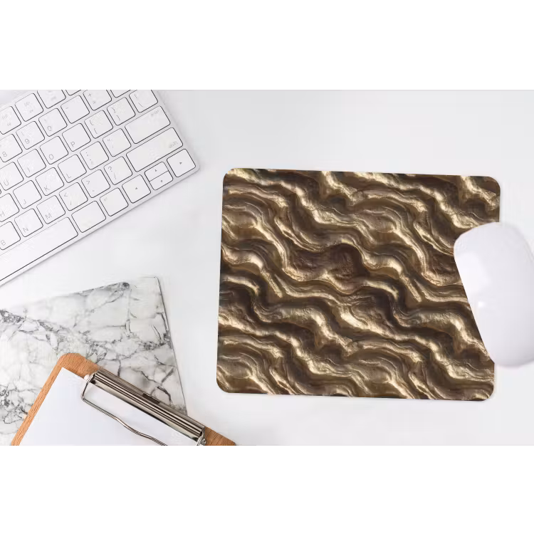 Reliëf - Golven - Abstract - Bronsgoud muismat rubber klein 262 -witbureau