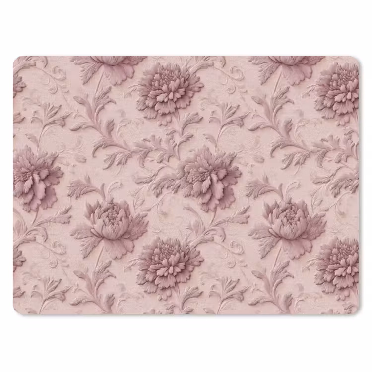 Reliëf - Pioenrozen - Roze muismat rubber klein 262 -3d