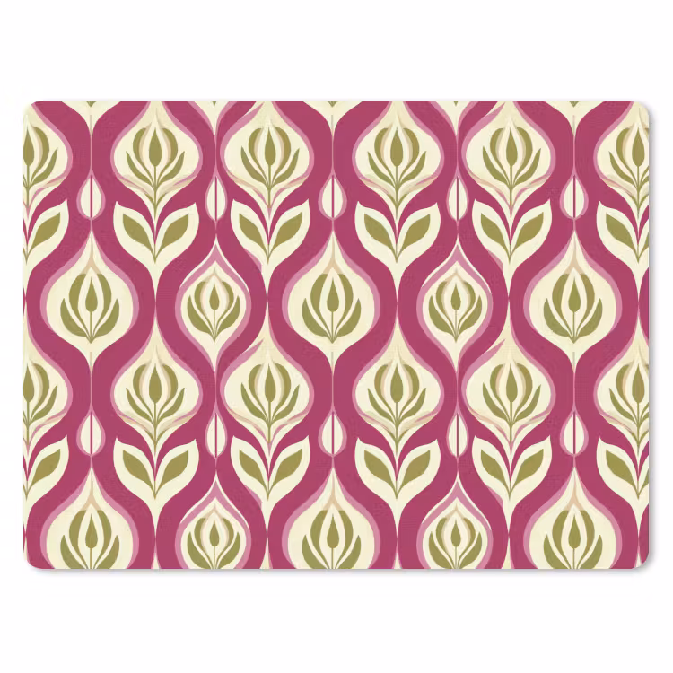 Retro - Floraal - Paars muismat rubber klein 262 -3d