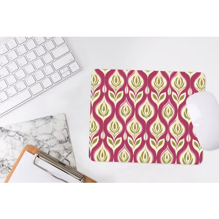 Retro - Floraal - Paars muismat rubber klein 262 -witbureau