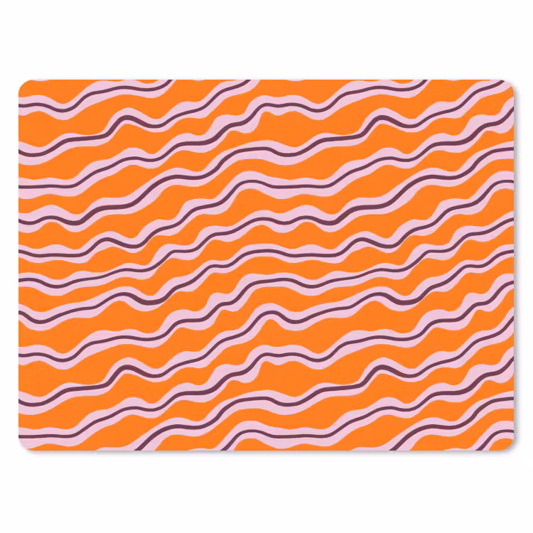 Retro - Golvend - Oranje muismat rubber klein 262 -3d