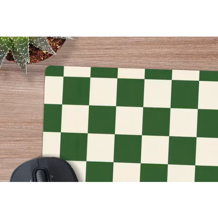 Schaakbord - Patroon - Groen muismat rubber klein 262 -closeup