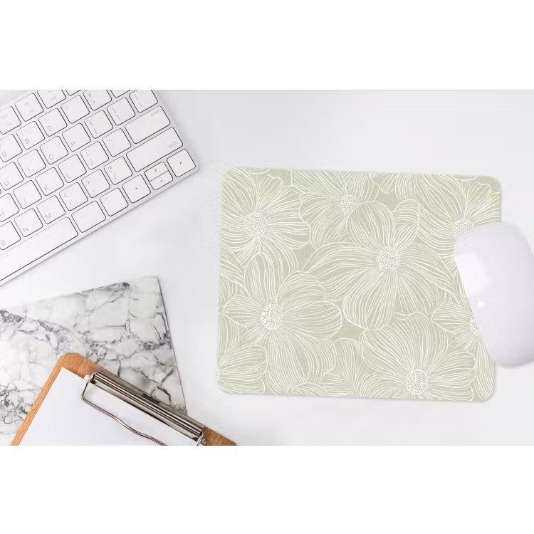 Sereen - Bloemen - Groen muismat rubber klein 262 -witbureau