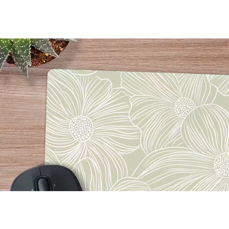 Sereen - Bloemen - Groen muismat rubber klein 262 -closeup