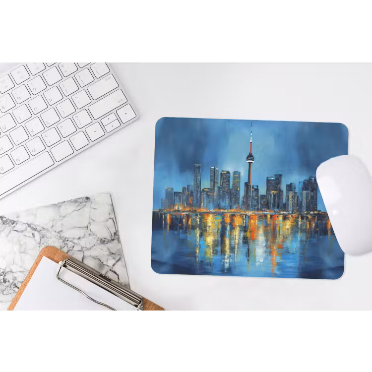 Skyline Toronto - Water - Stadslichten - Toren muismat rubber klein -witbureau