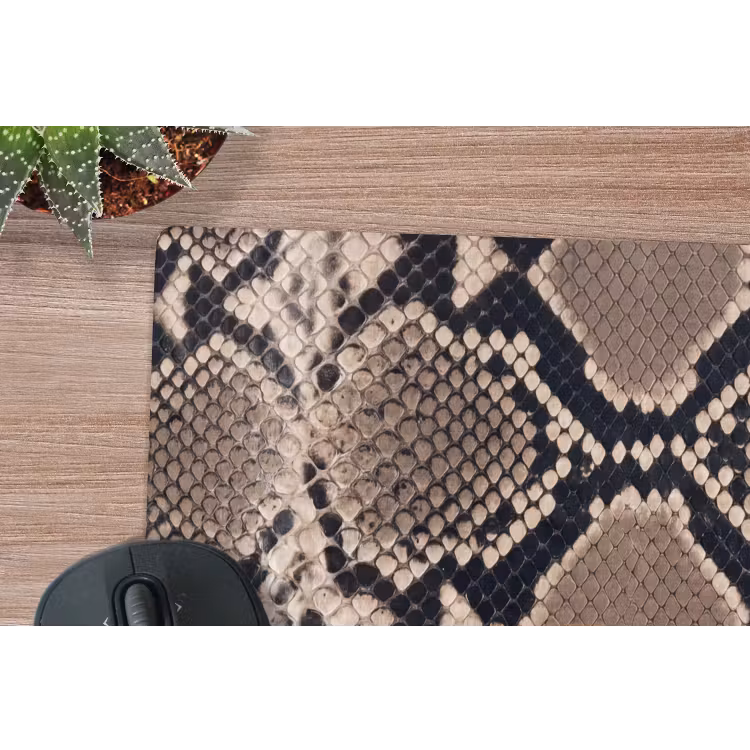 Slangenprint - Python - Bruin muismat rubber klein -closeup