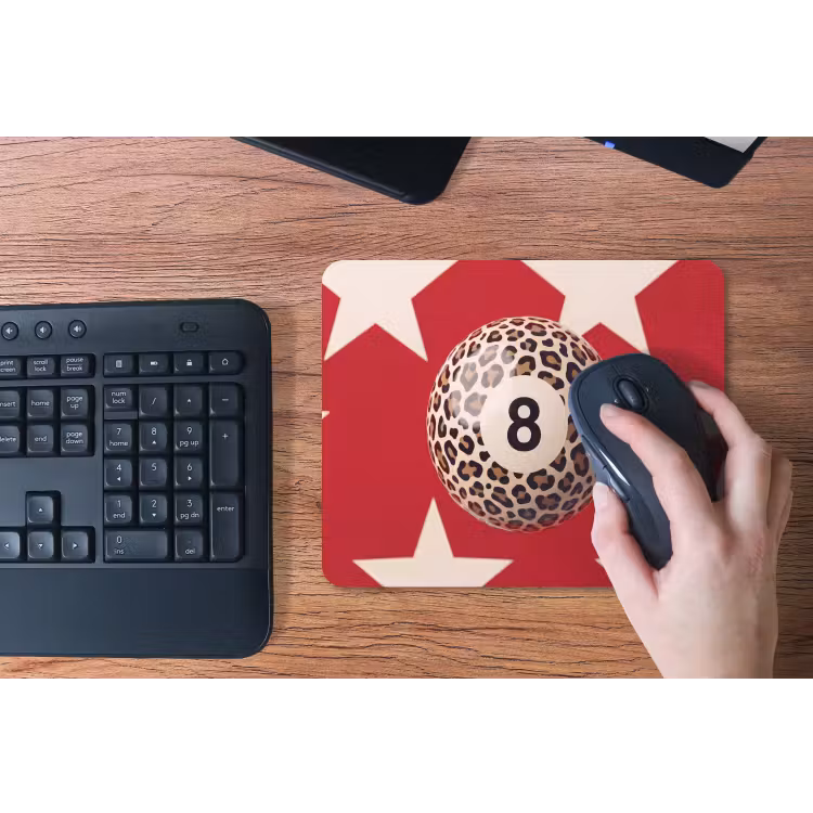 Spel - Dierenprint - Nummer 8 - Modern - Rood muismat rubber klein -toetsenbord