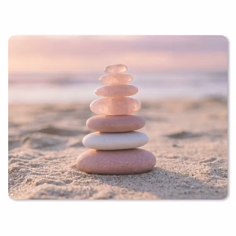 Stenen - Zand - Roze muismat rubber klein -3d