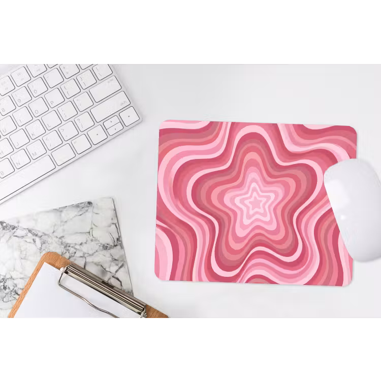 Ster - Golvend - Abstract - Roze muismat rubber klein -witbureau