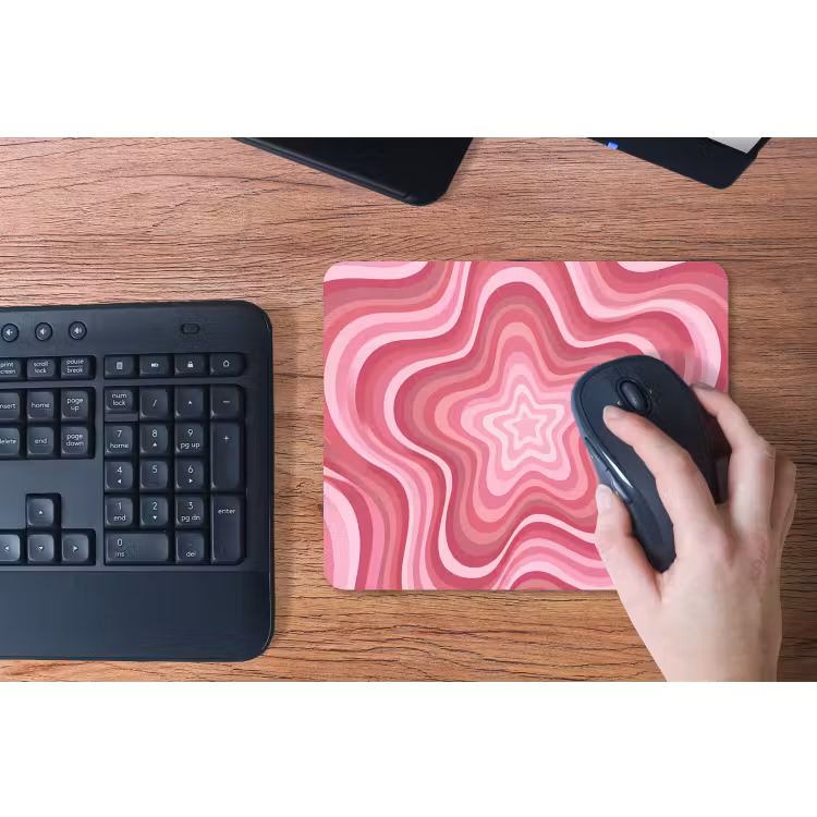 Ster - Golvend - Abstract - Roze muismat rubber klein -toetsenbord