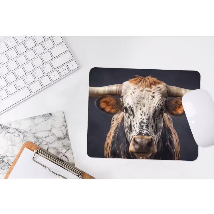 Stier - Kleurrijk - Hoorns muismat rubber klein -witbureau