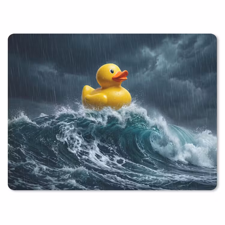 Storm - Badeend - Golven muismat rubber klein -3d