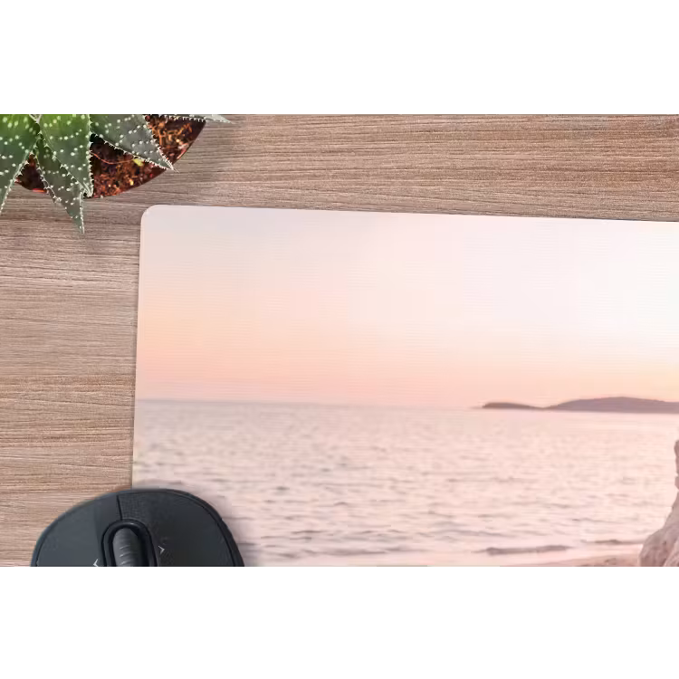 Strand - Picknick - Zonsondergang - Zomer - Natuur muismat rubber klein -closeup