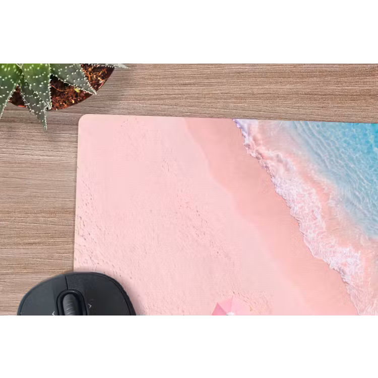 Strand - Roze zand - Zee - Zomer - Natuur muismat rubber klein -closeup