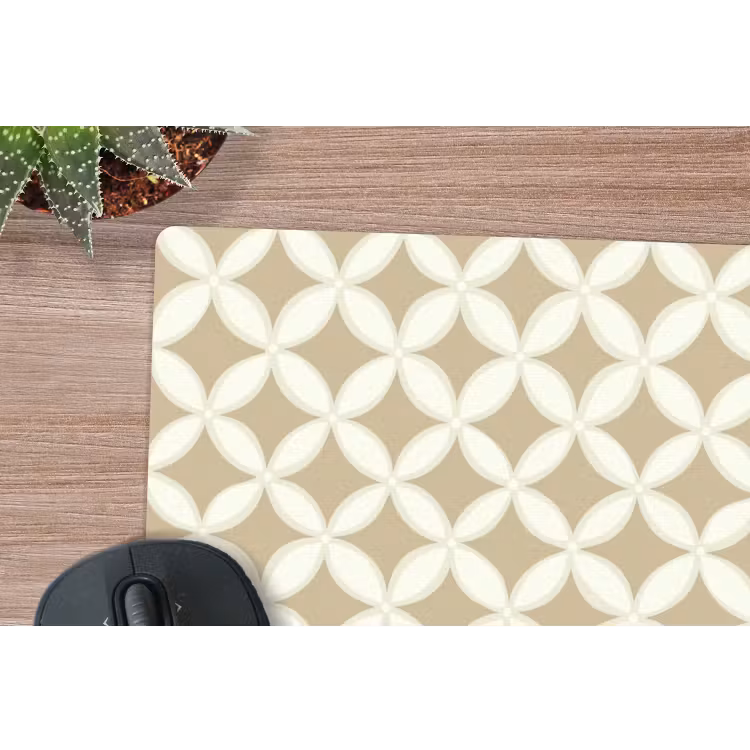Symmetrisch - Motief - Beige muismat rubber klein 262 -closeup