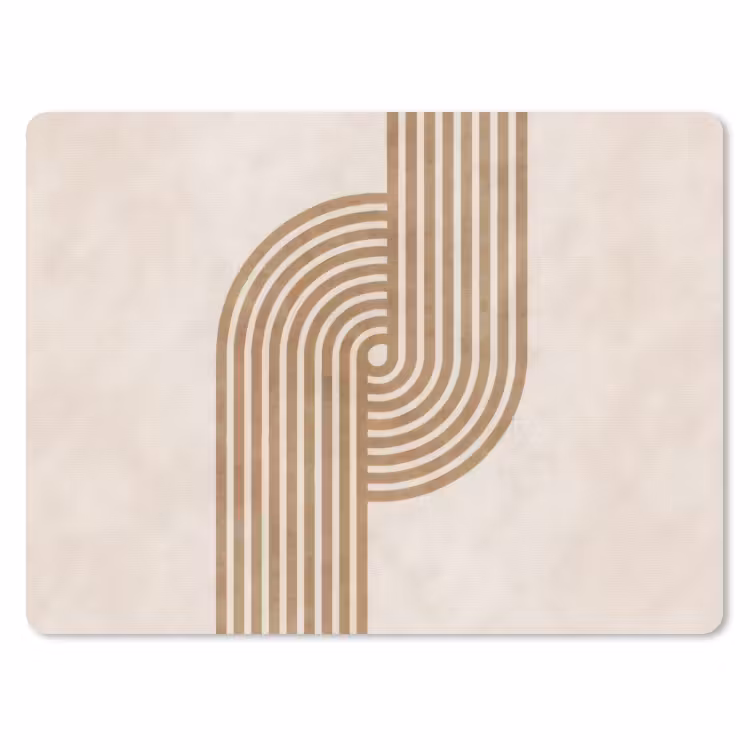 Symmetrische bocht - Koperkleurig muismat rubber klein -3d