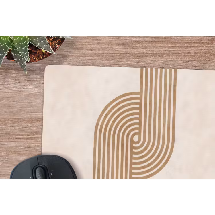 Symmetrische bocht - Koperkleurig muismat rubber klein -closeup