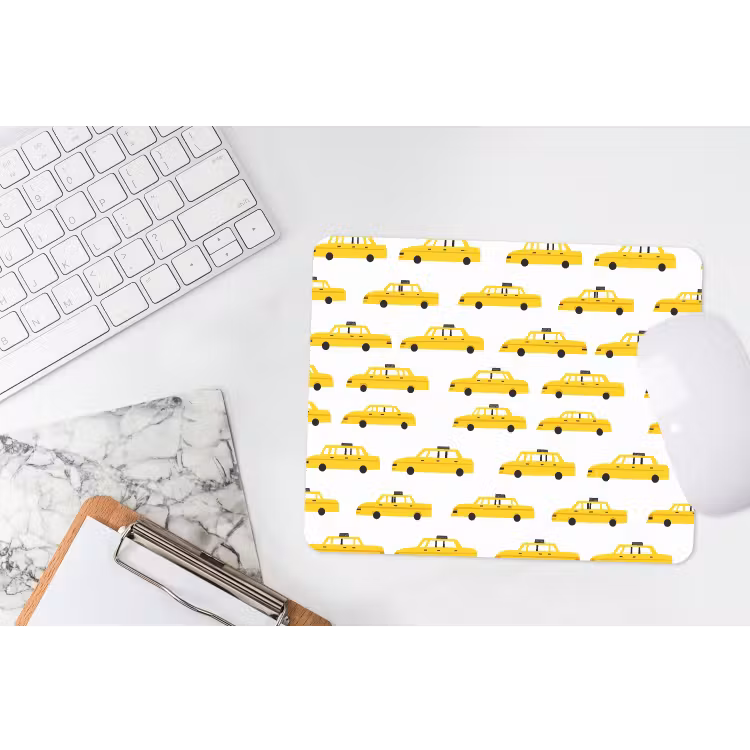 Taxi - Iconisch - Geel muismat rubber klein 262 -witbureau