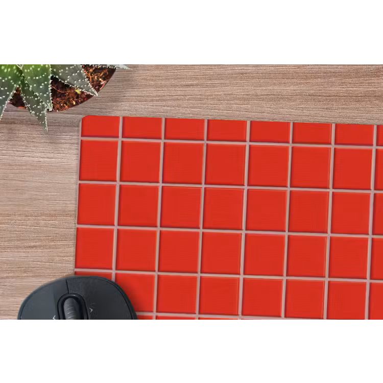 Tegel - Patroon - Kersen - Rood muismat rubber klein 262 -closeup