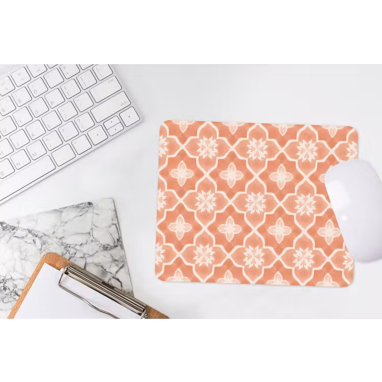 Tegelpatroon - Arabesk - Vintage - Terracotta muismat rubber klein 262 -witbureau