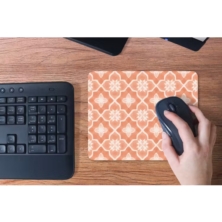 Tegelpatroon - Arabesk - Vintage - Terracotta muismat rubber klein 262 -toetsenbord