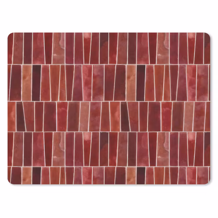 Tegels - Modern - Structuur - Dieprood muismat rubber klein 262 -3d