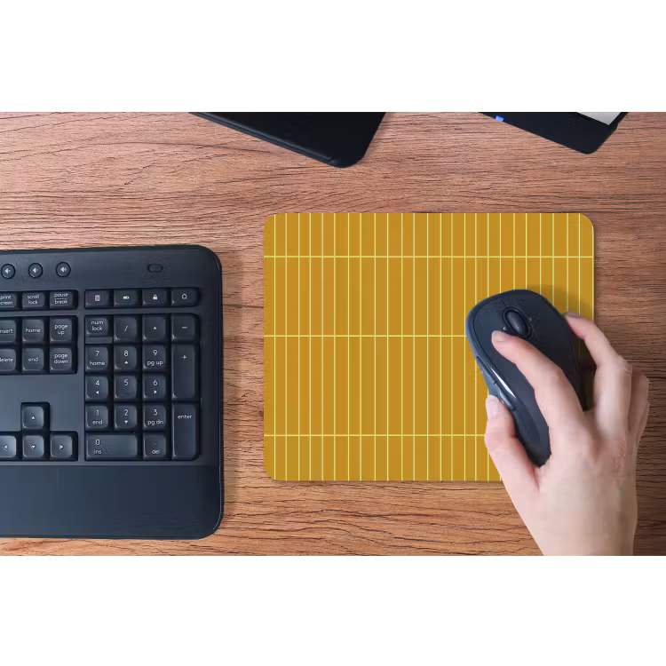 Tegels - Verticaal - Mosterdgeel muismat rubber klein 262 -toetsenbord